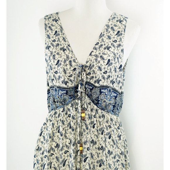 Cupshe Dresses Flowing Paisley Summer Dress Cupshe Blue Cream